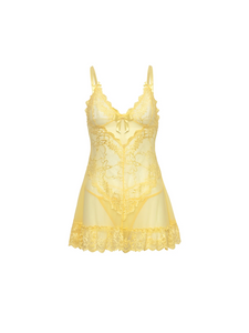 Gorgeous Lacey Babydoll in pale bannana