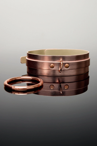 BDSM collar with Versatile large metal opening ring