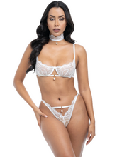 Gorgeous bridal bralette set with a lace choker and a pearl