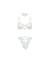 Gorgeous bridal bralette set with a lace choker and a pearl