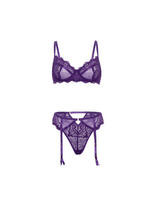 Luxurious purple lace bra set