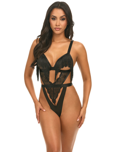 Sexy Fringe Open Cup bodysuit