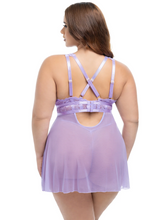 Sensual sheer lavender babydoll set