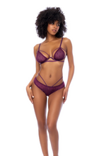 Sexy polka dot mesh purple bralette set