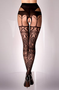 Tiger Striped Crotchless Tights