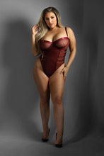 Crotchless Open Back Burgundy Bodysuit