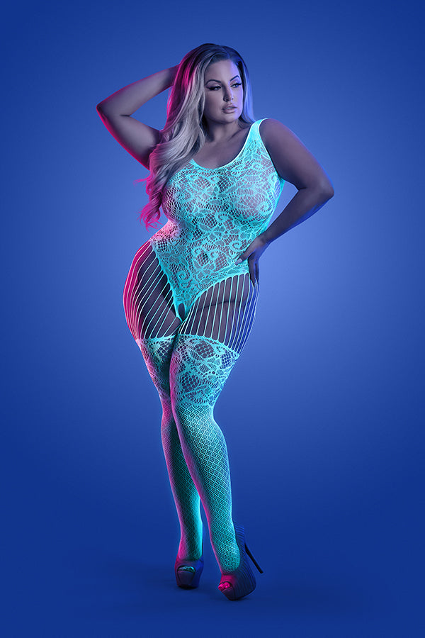 Glow-in-the-Dark Crotchless Bodystocking