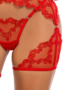 Baroque Heart Embroidered Lace 3 pc Chaps Set