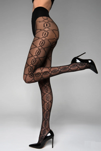 Chic crotchless sheer black tights