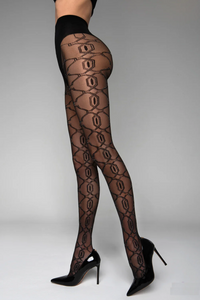 Chic crotchless sheer black tights