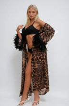 Striking animal-print sheer robe