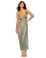 Enchanting long chemise crafted from delicate eyelash lace and satin