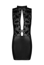 Irresistible wetlook mini dress with lace details