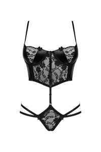 Sexy wetlook bodysuit lingerie set