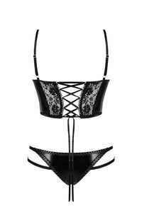 Sexy wetlook bodysuit lingerie set