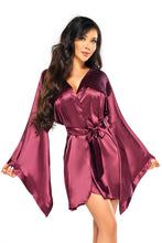 Elegant satin peignoir set