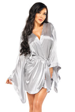 Elegant satin peignoir set