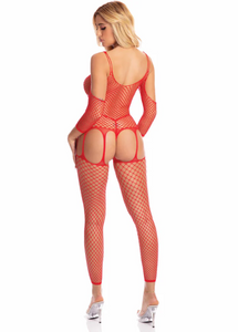 Amazing fishnet red bodystockings