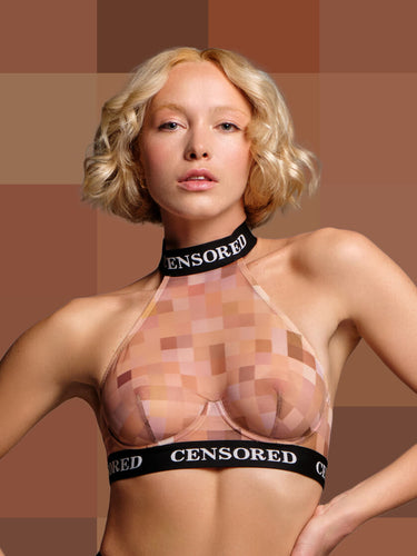 Designer Censored neck bra