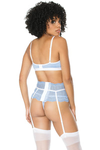 Feminine and flirty baby blue lingerie set